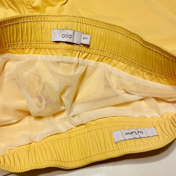 Onia The Charles Solid Yellow Lined Swim Shorts Trunks 5 " Inseam Men's Small - Picture 8 of 14